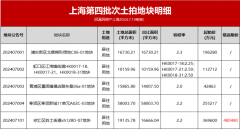上海市第四批土拍公告發