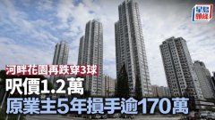 河畔花園再跌穿3球 呎價(jià)