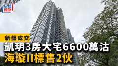凱玥3房大宅6600萬沽 海璇