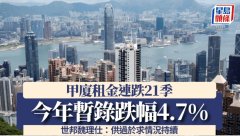 甲廈租金連跌21季 今年暫