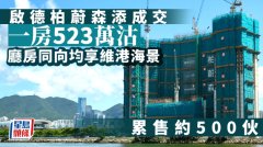 柏蔚森添成交 一房523萬沽