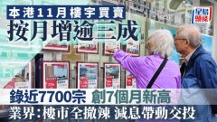 上月樓宇買賣近7700宗 按月