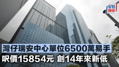 灣仔瑞安中心單位6500萬易
