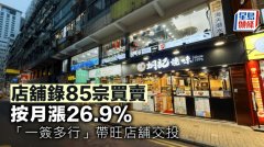 店鋪錄85宗買賣 按月漲2