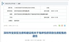 配售均價5.04萬/平 寶安區