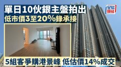 單日10伙銀主盤拍出 低市
